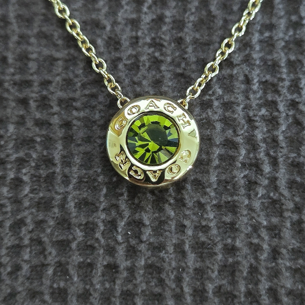 Coach Raised Gold💛 Slider Disc💿 Pendant Necklace - NIB - Picture 15 of 16